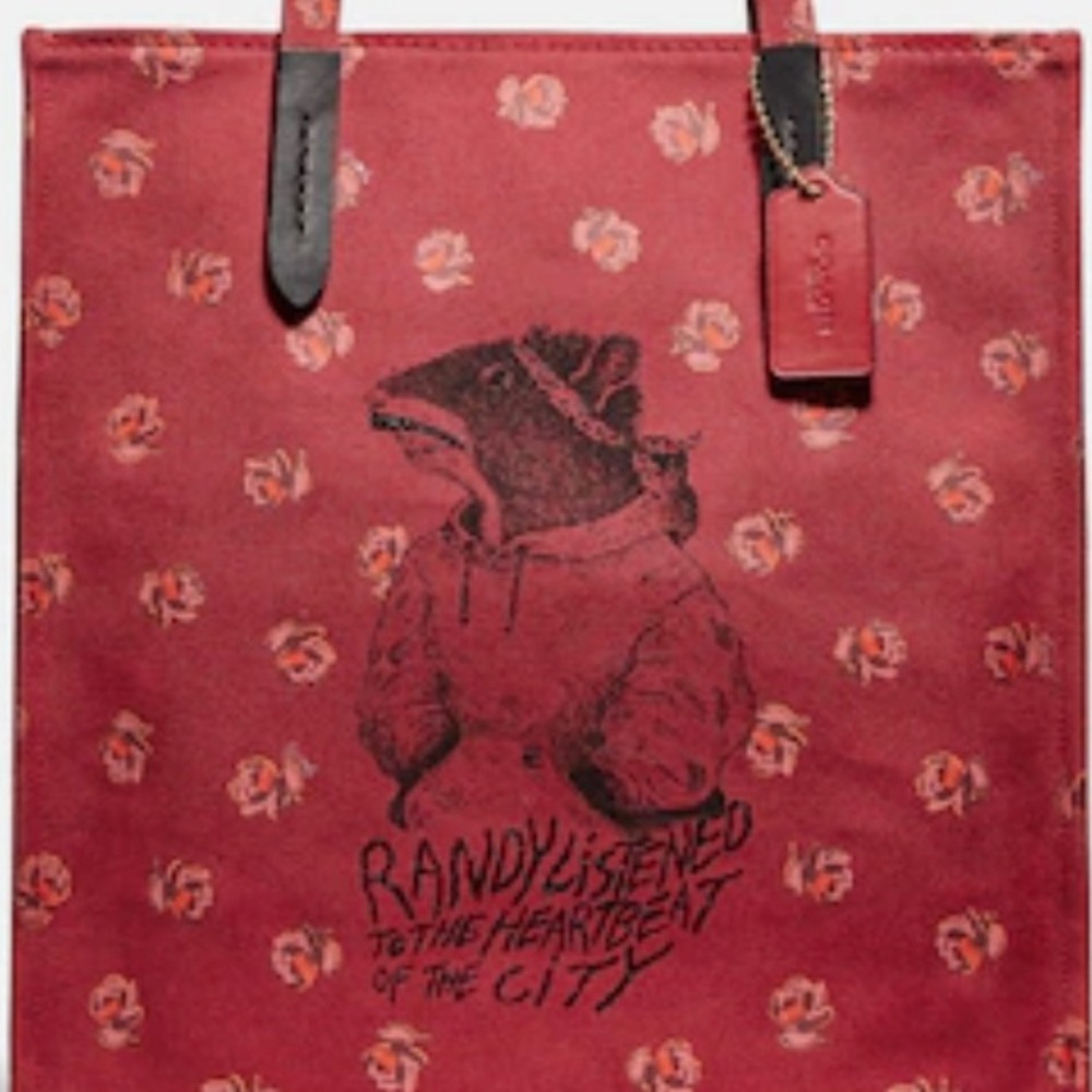 LOVE!  COACH Canvas Tote Bag "Randy Rat Lunar Lunar Year" NWT